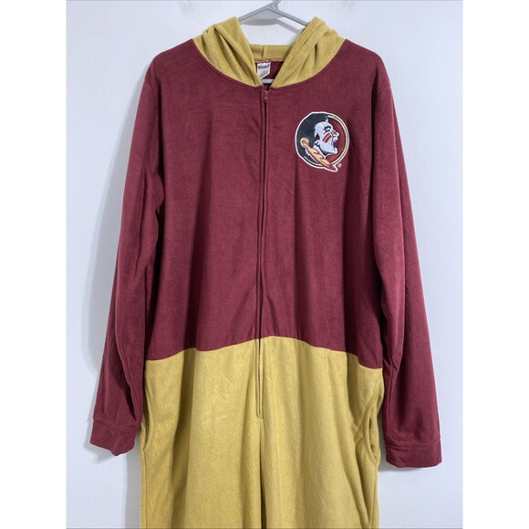 Florida State Seminoles Fleece Union Suit Bodysuit Step In Zip Up One Piece Cozy - Picture 2 of 9